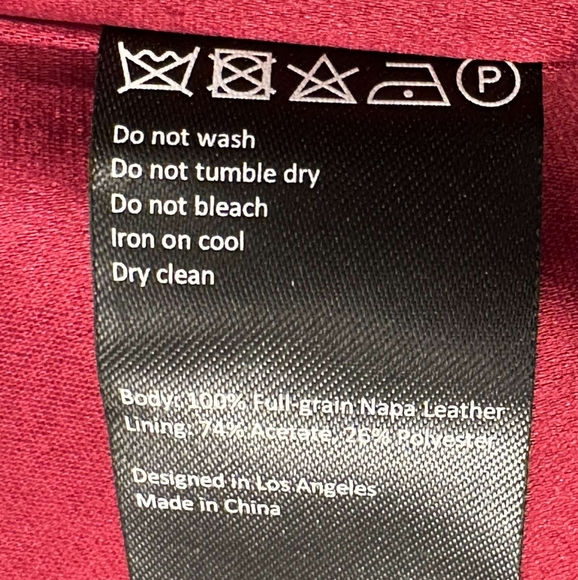 NWOT Cadogan Apollo Leather Jacket - US XXL, Black/Red - Picture 7 of 8